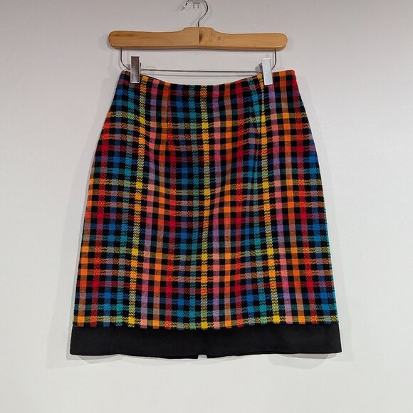 Mixit for Junior Rainbow Plaid Skirt VINTAGE Size 9 - Picture 1 of 4